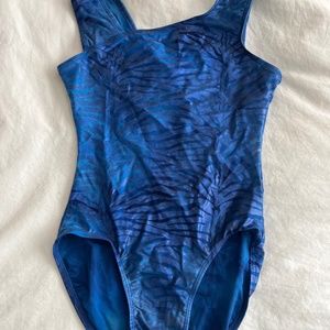 Blue Iridescent Zebra Print Leotard